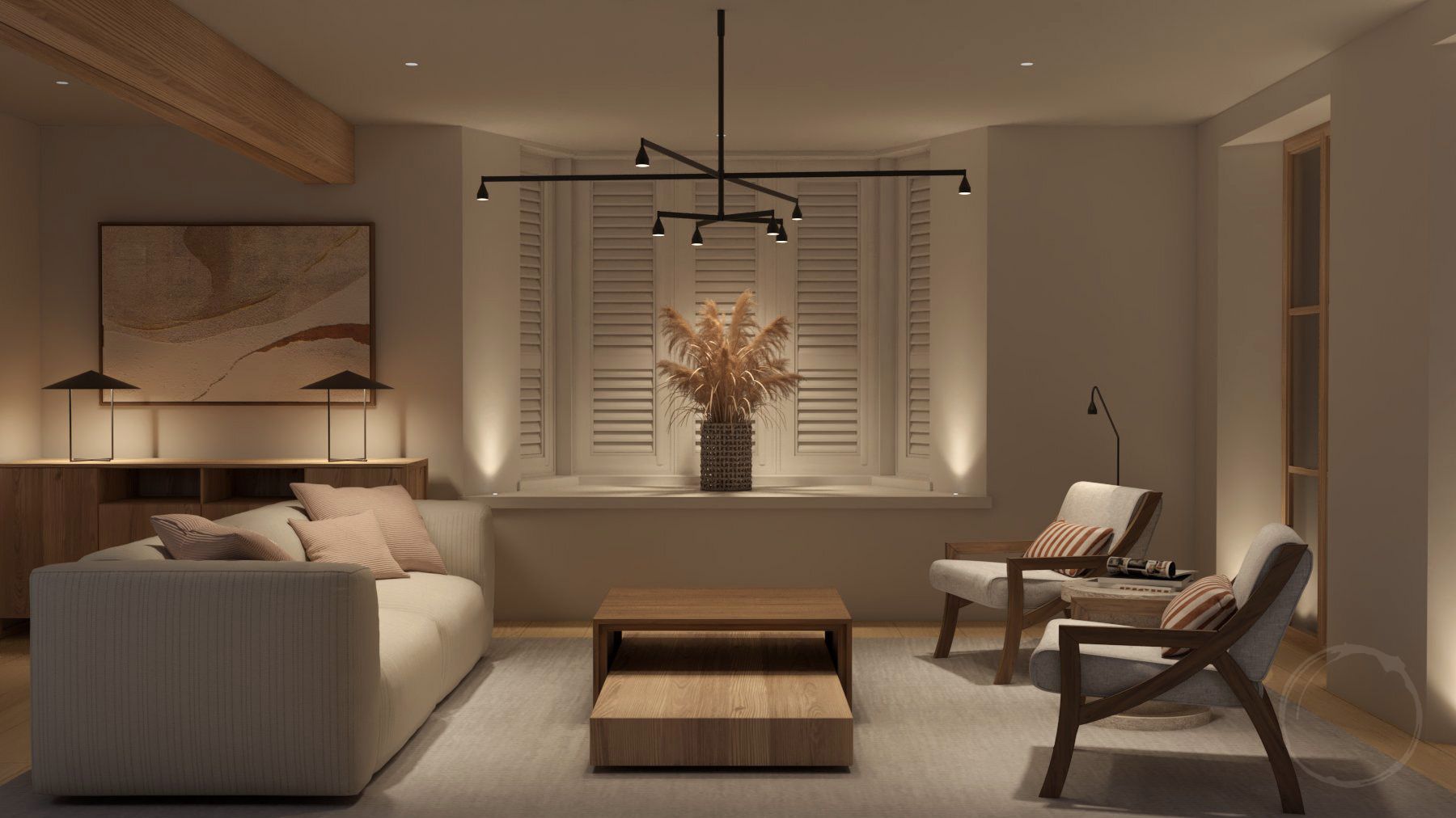A sitting room filled with natural lighting