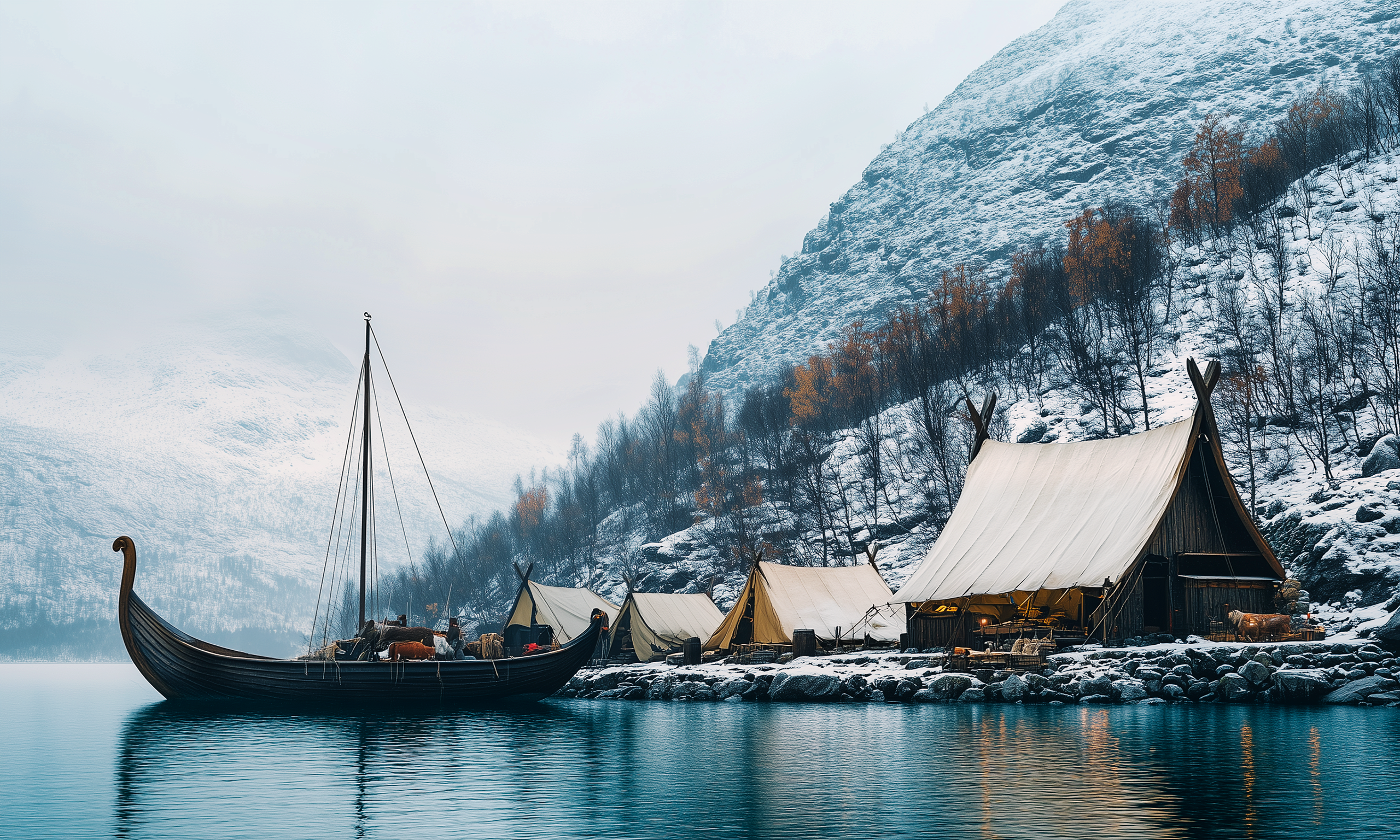 A still image of Nordic Viking tents