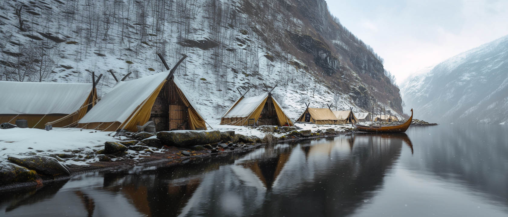 A still image of Nordic Viking tents